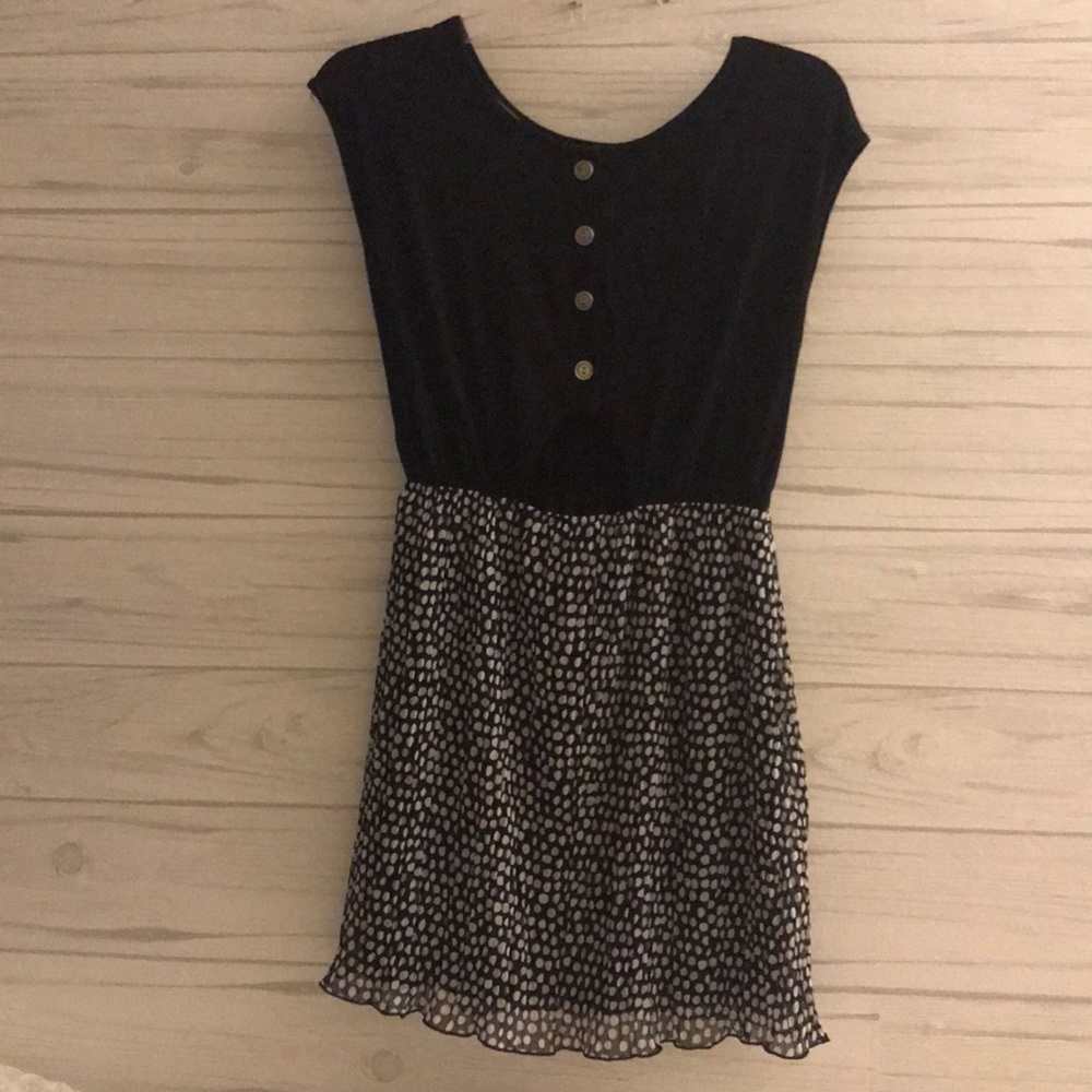 Freshine Black Polka Dot Dress Cut Out Back
